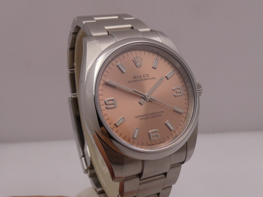 Rolex Oyster Perpetual 34 114200 SALMON DIAL WITH BOX & ROLEX SERVICE Top Condition - immagine 9