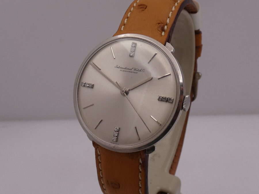 IWC Classic Vintage 1410 Oro Bianco 18Kt Diamond Dial TOP CONDITION Carica Manuale Anni 60's - immagine 9