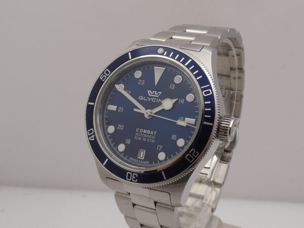 Glycine Combat Sub 36mm BLUE DIAL BOX&PAPERS Automatico Anno 2021 Braccialato