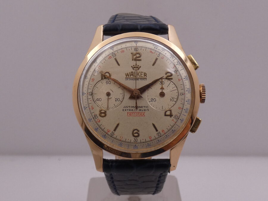 Cronografo Walker Bicompax  Oro Rosa 18Kt Jumbo 38mm Antimagnetico ANNI '50 Carica Manuale Calibro 248 Vintage - immagine 9