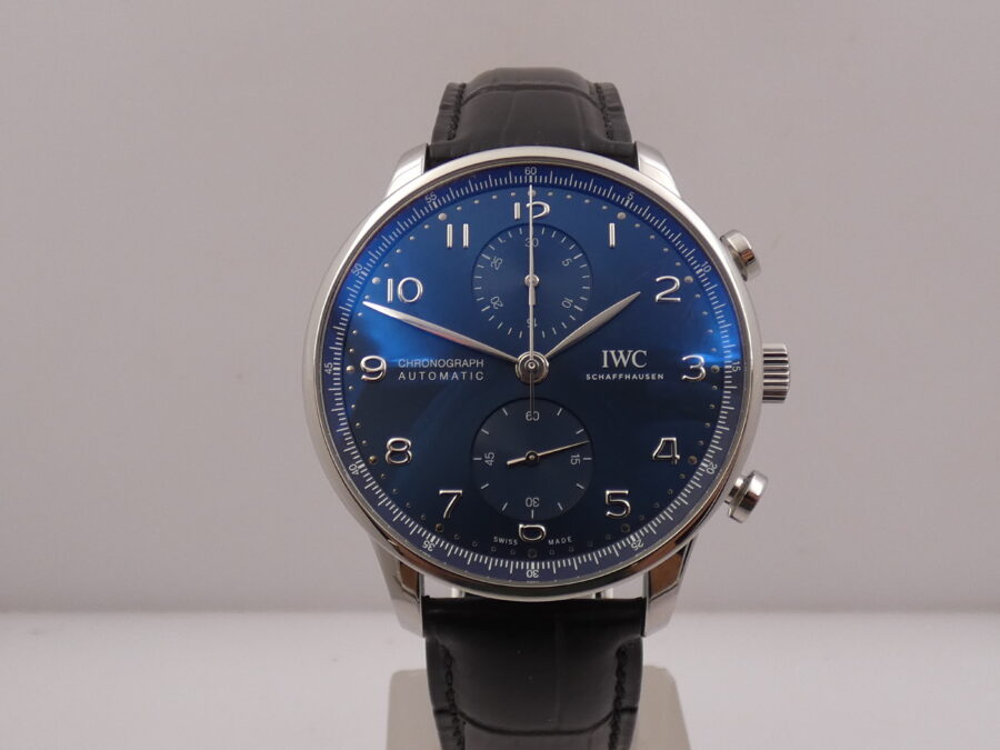 Cronografo IWC Portuguese IW371606 Blue Dial BOX&PAPERS Anno 2020 Automatico TOP CONDITION Acciaio - immagine 9