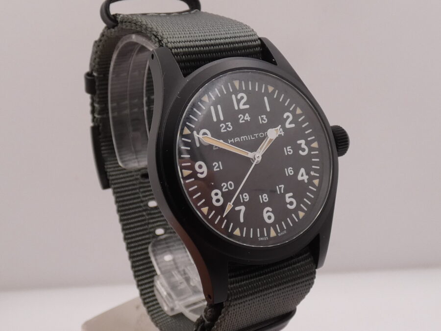 Hamilton Khaki Field Mechanical NEW BOX&PAPERS Carica Manuale Acciaio Black PVD Mai Indossato Ref. H694090 - immagine 9