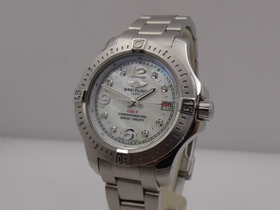 Breitling Colt Lady 33mm MOP & DIAMONDS DIAL FULL SET Anno 2017 BRACCIALATO Ref. A77388 - immagine 10