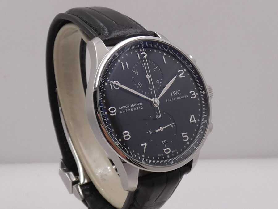 Cronografo IWC Portuguese IW371447 BOX&PAPERS Automatico Anno 2019 Black Dial Acciaio - immagine 10