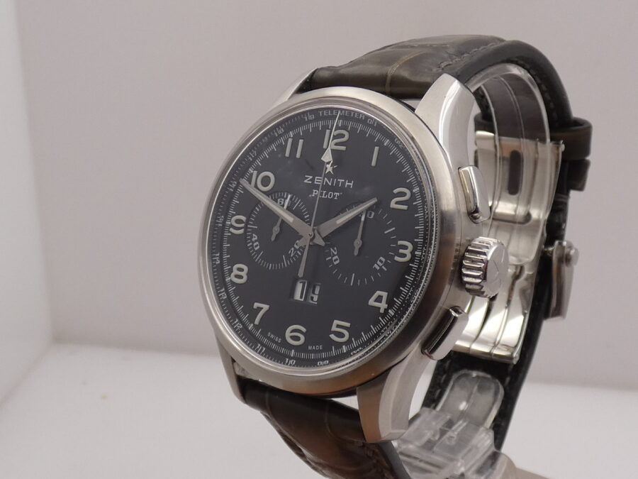 Cronografo Zenith El Primero Big Date Special Pilot 42mm 03.2410.4010 Automatico Acciaio - immagine 9
