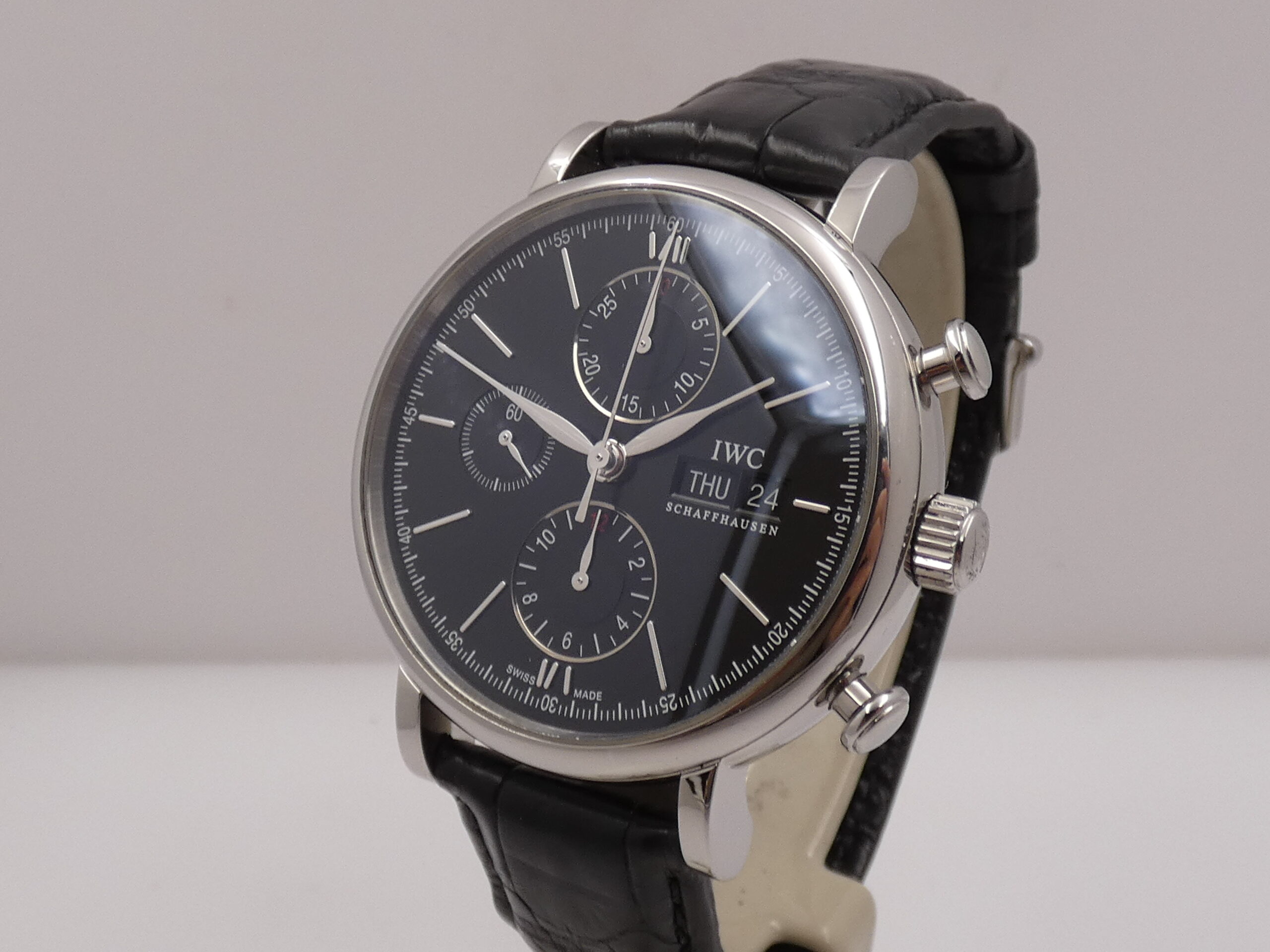 Cronografo IWC Portofino Day-Date IW391008 WITH PAPERS ANNO 2018 Black Dial Automatico Acciaio - immagine 10