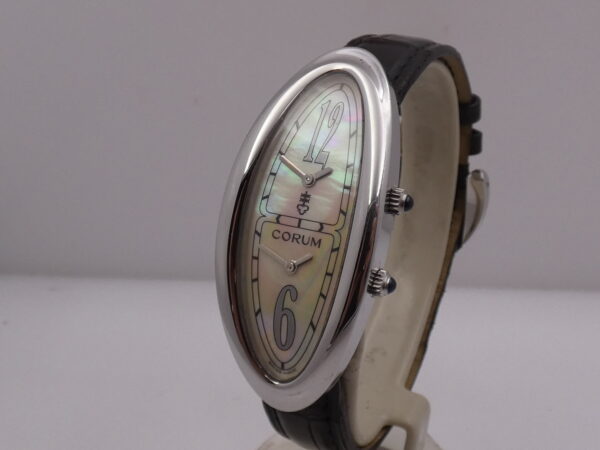 Corum Oval Bi-Time MOP DIAL Dual Crown 137.220.20 Acciaio ANNI 2000 For Ladies