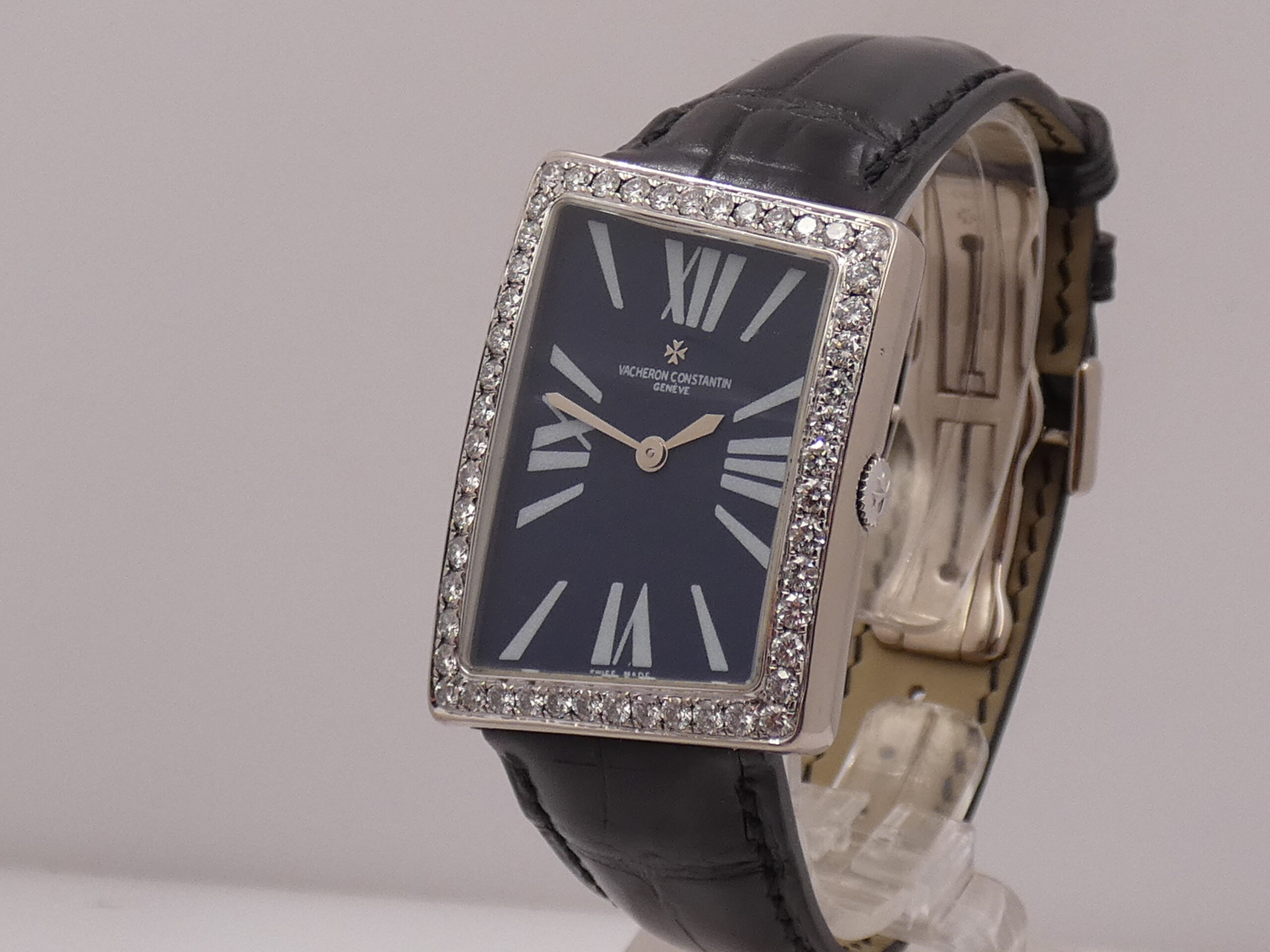 Vacheron Constantin 1972 MCMLXXII Asymmetric Diamonds Bezel Oro Bianco 18Kt Blue Dial TOP CONDITION 37010/000G Manuale FULL SET - immagine 10