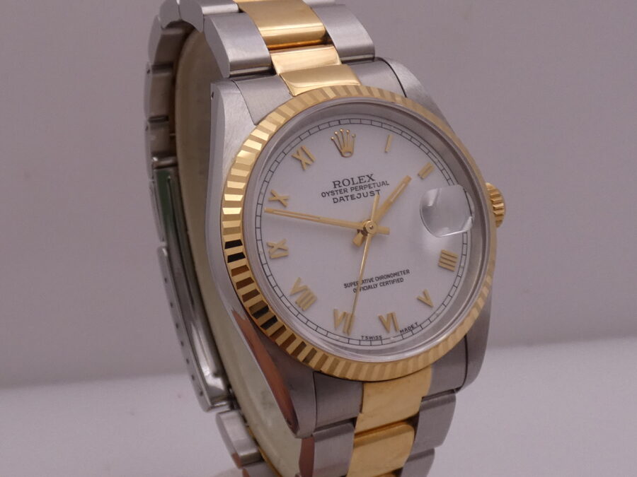 Rolex Datejust 36 16233 TOP CONDITION Oro Massiccio 18Kt & Acciaio BOX&PAPERS ITALIA Anno 1991 Mai Lucidato - immagine 10