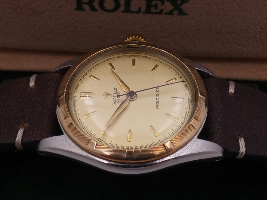 Rolex Oyster Precision 6082 Lunetta Thunderbird Oro 18Kt & Acciaio ANNO 1950 Carica Manuale Vintage - immagine 10