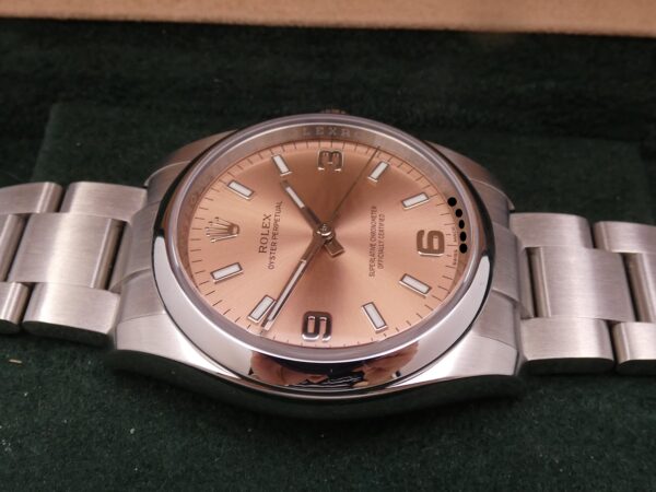 Rolex Oyster Perpetual 34 114200 SALMON DIAL WITH BOX & ROLEX SERVICE Top Condition