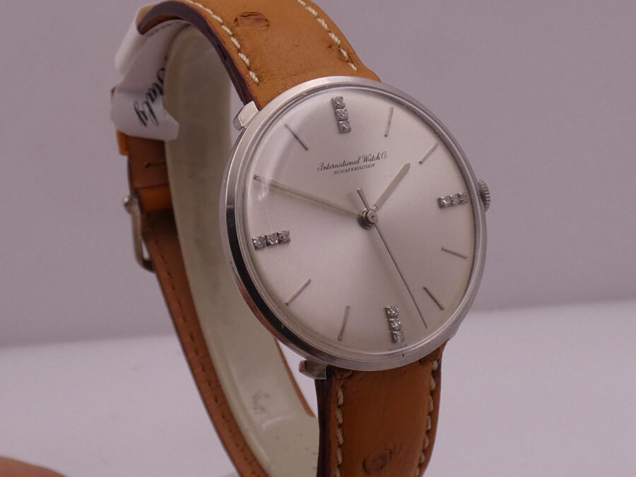 IWC Classic Vintage 1410 Oro Bianco 18Kt Diamond Dial TOP CONDITION Carica Manuale Anni 60's - immagine 10