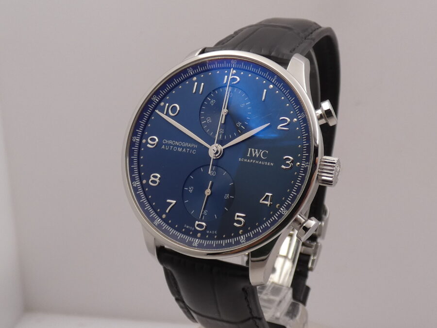 Cronografo IWC Portuguese IW371606 Blue Dial BOX&PAPERS Anno 2020 Automatico TOP CONDITION Acciaio - immagine 10