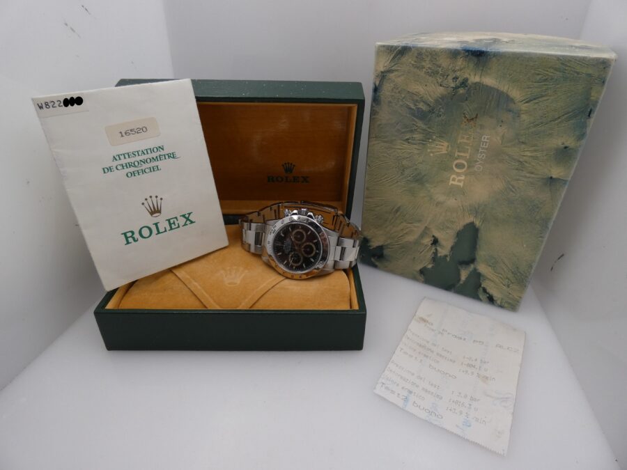 Rolex Daytona Zenith 16520 W Patrizzi Dial Year 1995 BOX&PAPERS Automatic Cosmograph STARDUST DIAL!!! - immagine 10