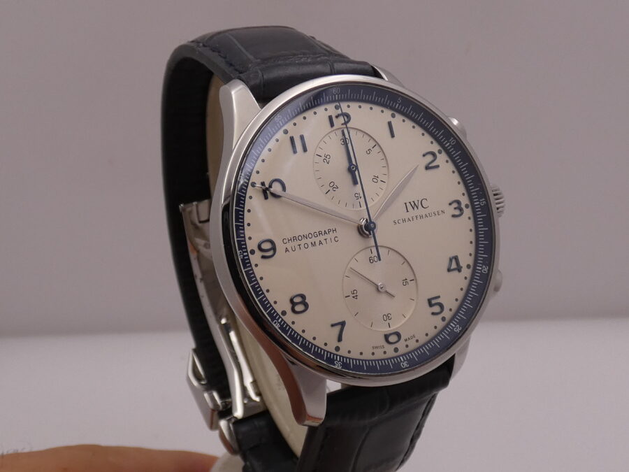 Cronografo IWC Portuguese Bucherer Blue Edition BOX&PAPERS Anno 2020 Automatico Acciaio IW371492 EDIZIONE LIMITATA 365pz - immagine 11