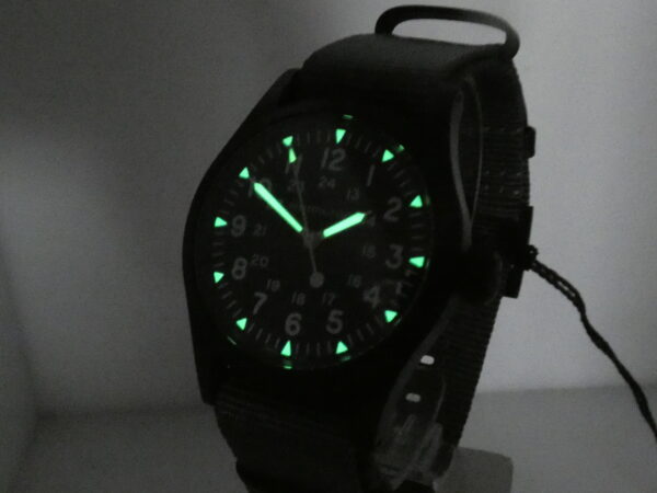 Hamilton Khaki Field Mechanical NEW BOX&PAPERS Carica Manuale Acciaio Black PVD Mai Indossato Ref. H694090