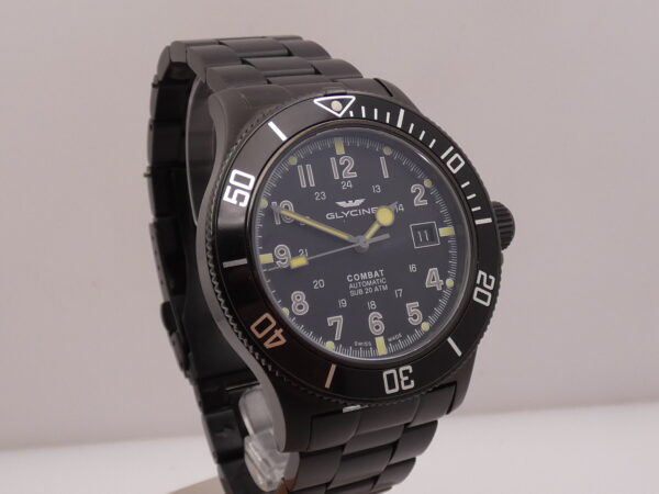 Glycine Combat SUB 42mm GL0079 NEW Automatico With BOX Acciaio Black PVD Mai Indossato