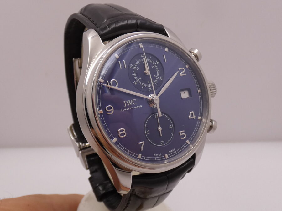 Cronografo IWC Portuguese With PAPERS TOP CONDITION Anno 2019 BLUE DIAL Automatico Acciaio Ref. IW390303 - immagine 11