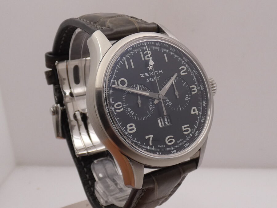 Cronografo Zenith El Primero Big Date Special Pilot 42mm 03.2410.4010 Automatico Acciaio - immagine 10