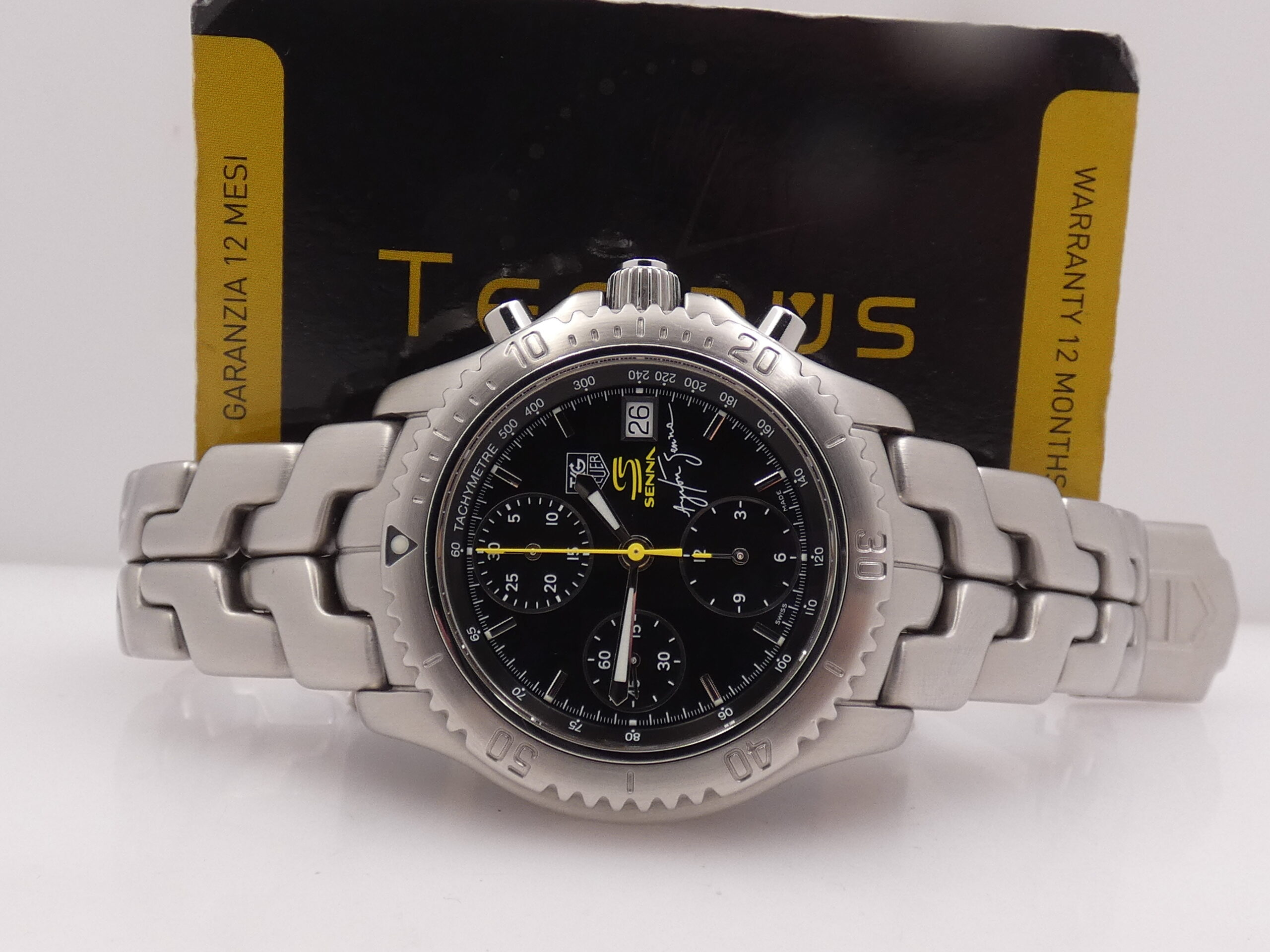 Cronografo TAG Heuer Link Ayrton Senna CT2115 WITH BOX Edizione Limitata Automatico Braccialato Acciaio Anni 2000 - immagine 2