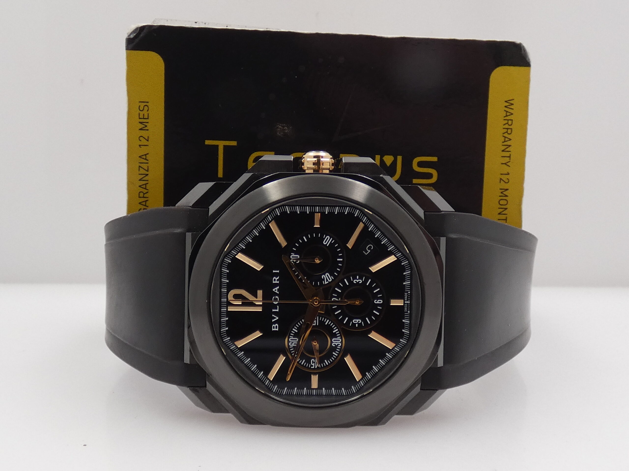 Cronografo Bulgari Octo Velocissimo Ultranero BOX&PAPERS TOP CONDITION Automatico Anno 2018 Acciaio& DLC Nero Calibro El Primero Ref. 102630 - immagine 2