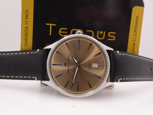 Hamilton Jazzmaster Thinline NEW BOX&PAPERS Beige Soleil Dial Automatico Acciaio Ref. H385250