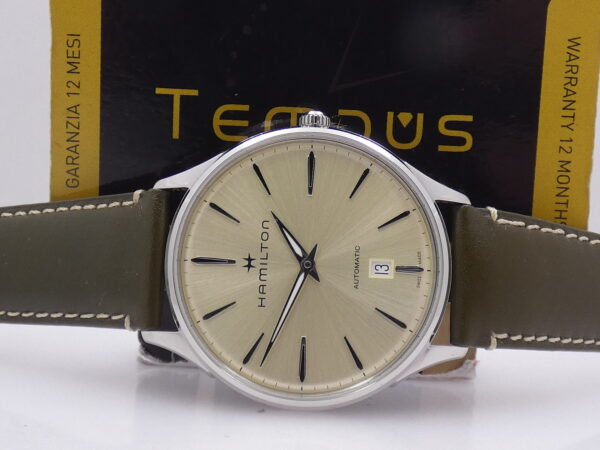 Hamilton Jazzmaster Thinline NEW BOX&PAPERS Light Green Soleil Dial Automatico Acciaio Ref. H385250