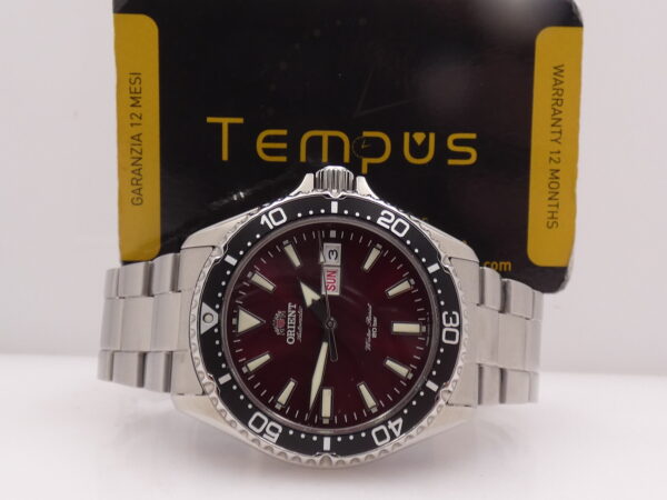 Orient Kamasu Mako III RED Automatic Day-Date BOX&PAPERS Febbraio 2025 Acciaio Ref. RA-AA0003R