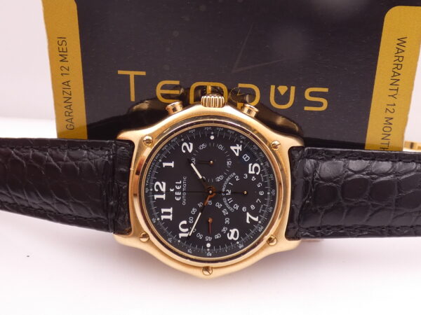 Cronografo Ebel Le Modulor 1911 Oro Massiccio 18Kt Automatico Chronometer '90s Black Dial 8137241