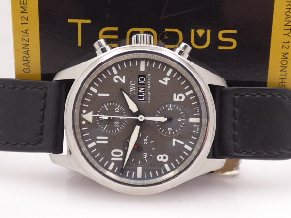 Cronografo IWC Flieger Pilot Day-Date 42mm IW3717 Automatico Acciaio ANNI '2000