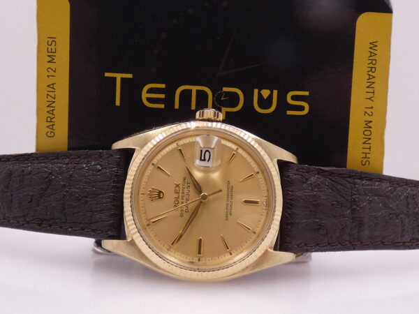 Rolex Datejust 36 6605 Oro Massiccio 18Kt ANNO 1973 Automatic Butterfly Rotor Vintage Watch