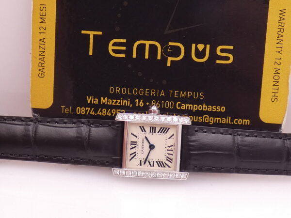 Cartier Tank Française 2403 Lady Oro Bianco 18Kt With Factory Diamonds ANNI '2000s Wonderful