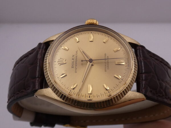Rolex Oyster Perpetual 34 6567 Oro 14Kt Automatico Rotore a Farfalla ANNI 50 Vintage