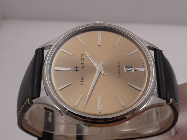 Hamilton Jazzmaster Thinline NEW BOX&PAPERS Beige Soleil Dial Automatico Acciaio Ref. H385250