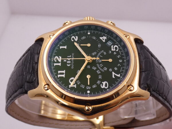 Cronografo Ebel Le Modulor 1911 Oro Massiccio 18Kt Automatico Chronometer '90s Black Dial 8137241