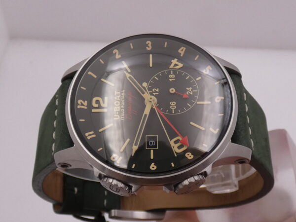 U-Boat Italo Fontana 1938 Doppiotempo Green GMT 8500 Automatico With PAPERS Anno 2020 Dual Crown