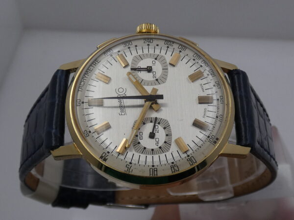 Cronografo Eberhard & Co. Bicompax 31007 Oro Massiccio 18Kt Anni 70's Carica Manuale Vintage