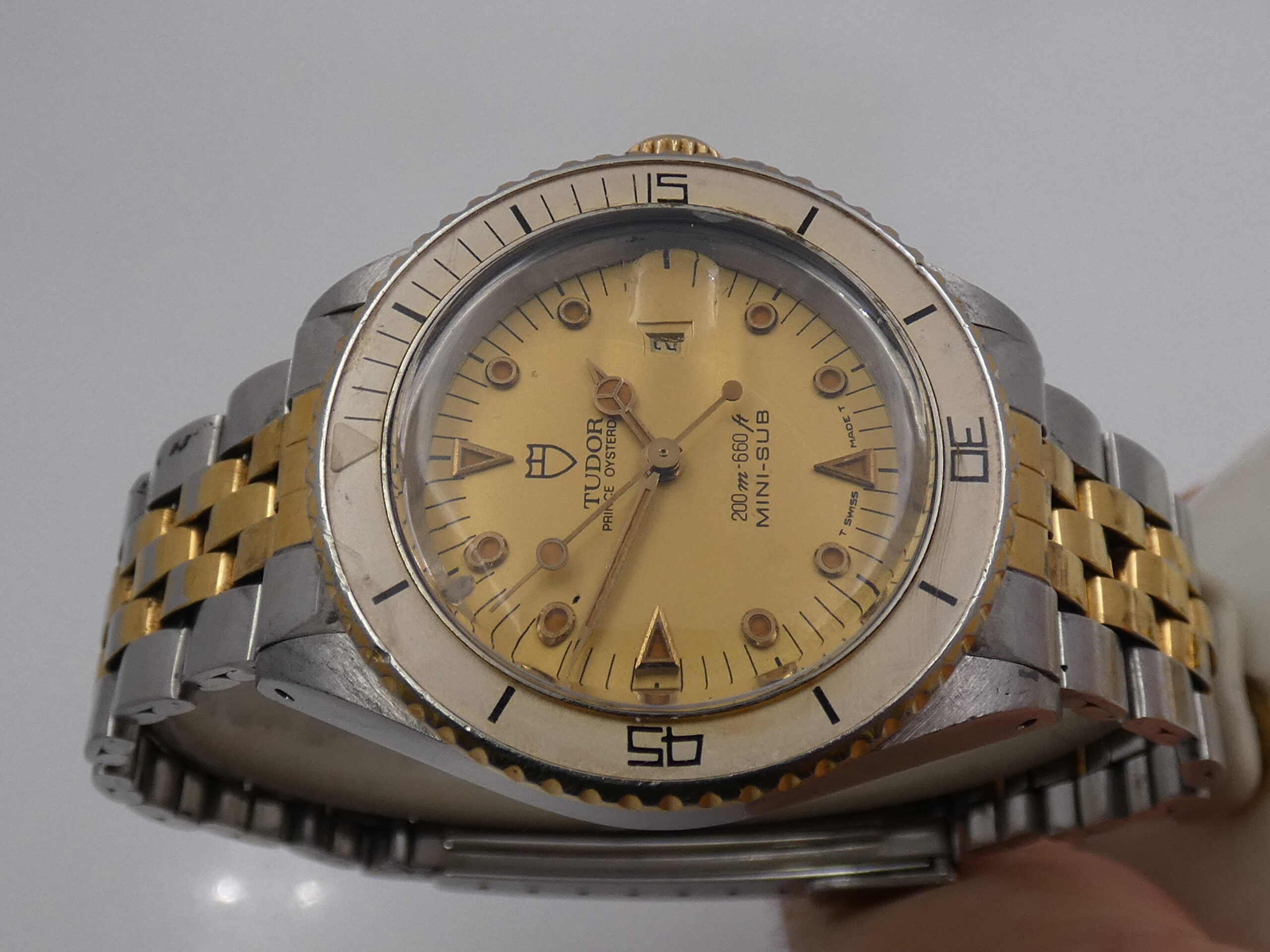 Tudor Prince Oysterdate Mini Sub 94401 By Rolex Nipple Dial Automatico Acciaio & 18Kt G.F. Anno 1988
