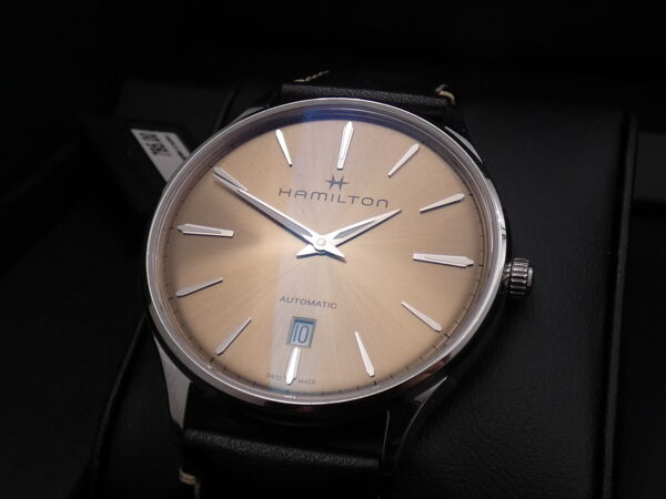 Hamilton Jazzmaster Thinline NEW BOX&PAPERS Beige Soleil Dial Automatico Acciaio Ref. H385250