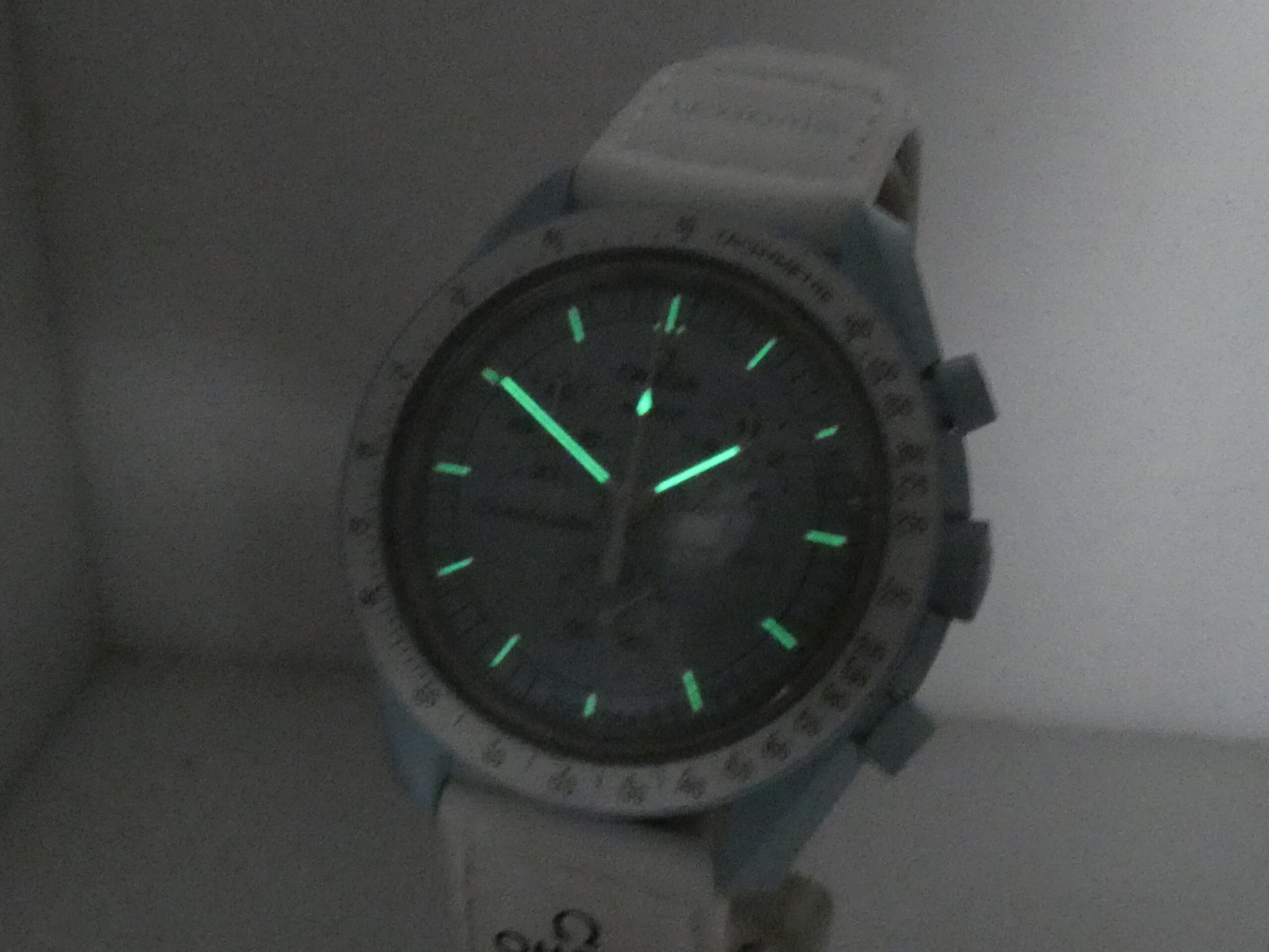 Cronografo Swatch Moonswatch x Omega "Mission To Uranus" WITH BOX Bioceramic Case Ref. SO33L100 Edizione Speciale - immagine 12