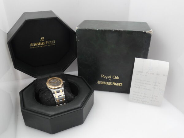 Audemars Piguet Royal Oak Lady Mid-Size 14470 Automatico Acciaio & Oro 18Kt With BOX Grey Dial ANNI '90 For Ladies