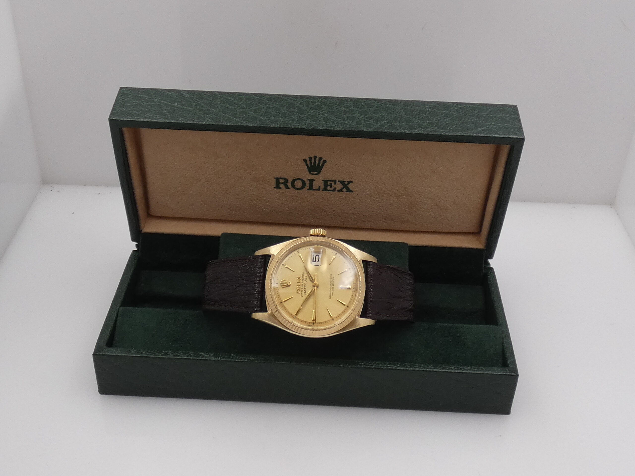 Rolex Datejust 36 6605 Oro Massiccio 18Kt ANNO 1973 Automatic Butterfly Rotor Vintage Watch - immagine 12