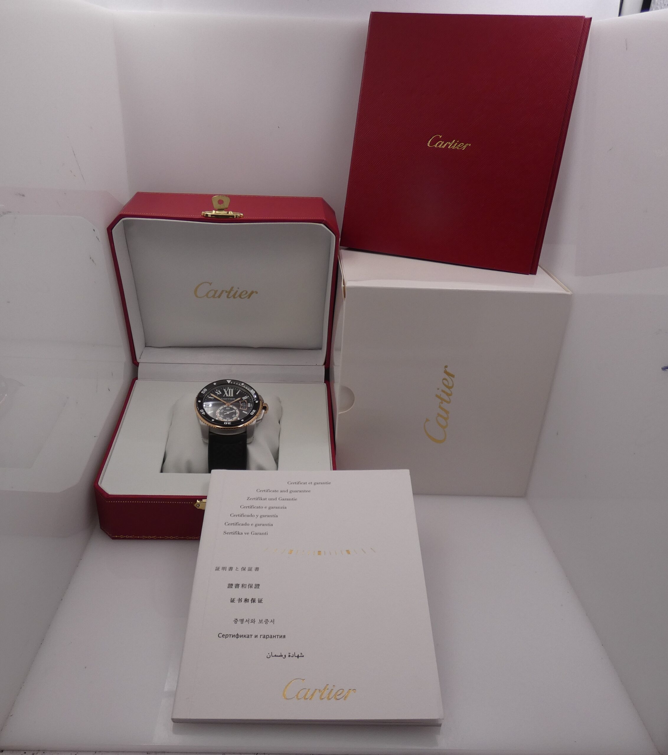 Cartier Calibre de Cartier Diver 3729 Ghiera Oro Rosa 18Kt WITH PAPERS Anno 2016 TOP CONDITION Ghiera Nera in Ceramica Automatico Acciaio - immagine 13