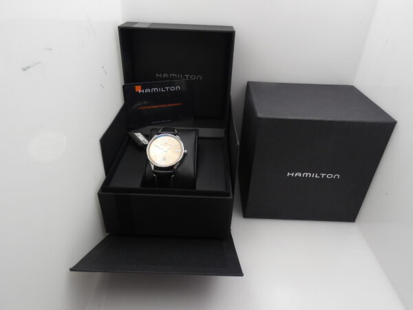 Hamilton Jazzmaster Thinline NEW BOX&PAPERS Beige Soleil Dial Automatico Acciaio Ref. H385250