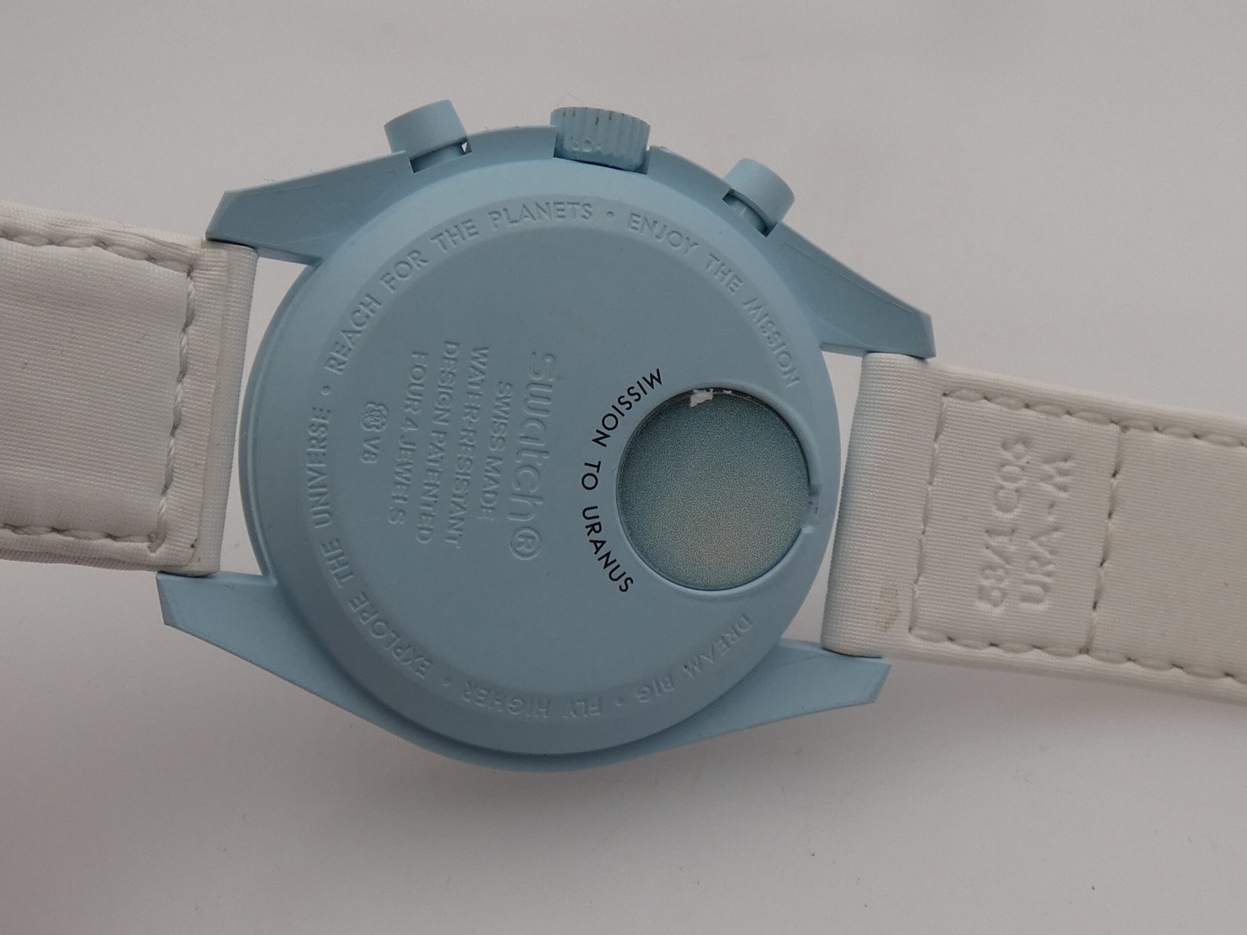 Cronografo Swatch Moonswatch x Omega "Mission To Uranus" WITH BOX Bioceramic Case Ref. SO33L100 Edizione Speciale - immagine 17