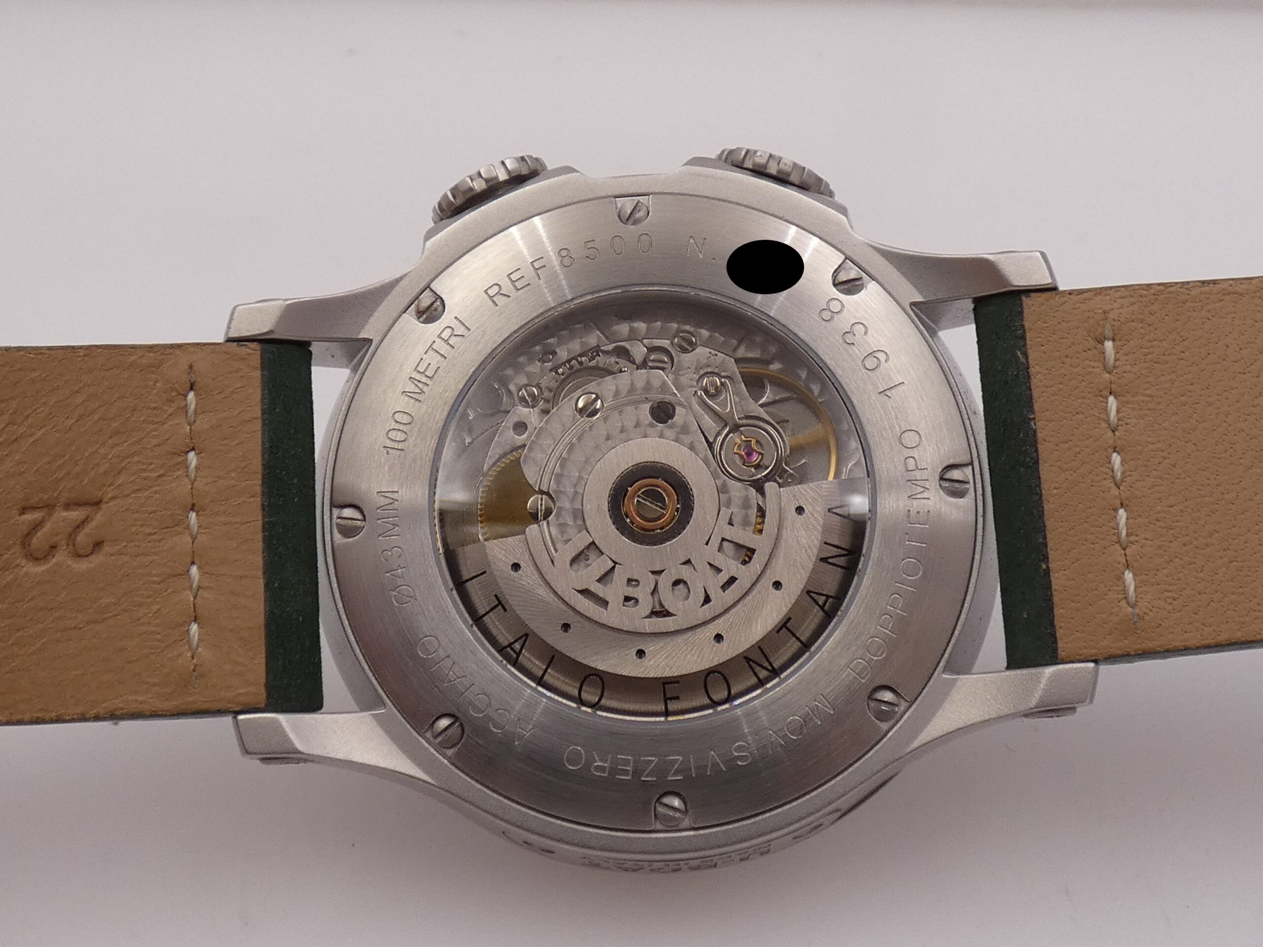 U-Boat Italo Fontana 1938 Doppiotempo Green GMT 8500 Automatico With PAPERS Anno 2020 Dual Crown - immagine 17