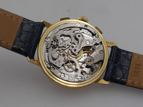 Cronografo Eberhard & Co. Bicompax 31007 Oro Massiccio 18Kt Anni 70's Carica Manuale Vintage