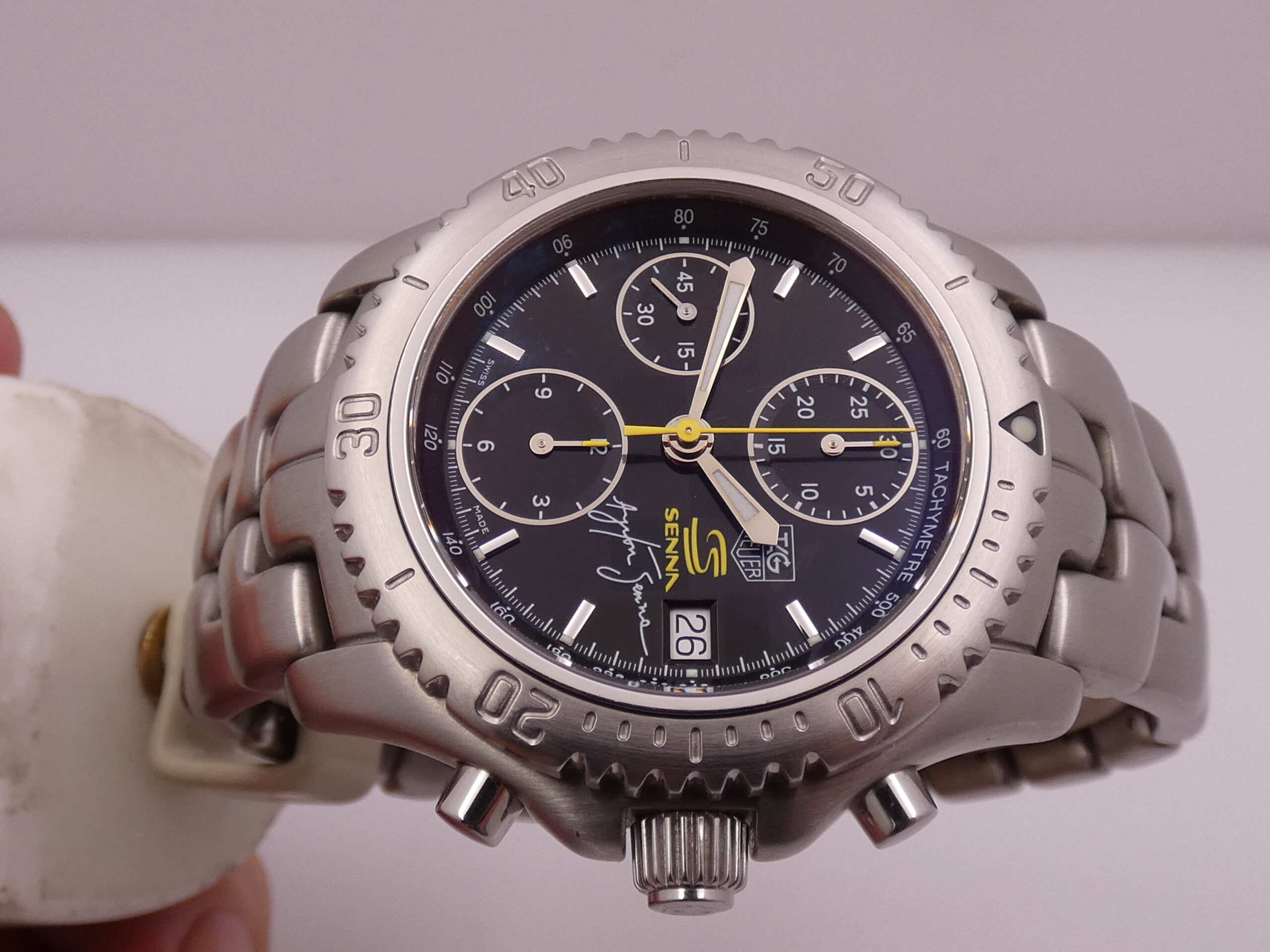 Cronografo TAG Heuer Link Ayrton Senna CT2115 WITH BOX Edizione Limitata Automatico Braccialato Acciaio Anni 2000 - immagine 4