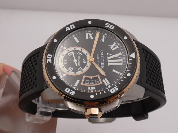 Cartier Calibre de Cartier Diver 3729 Ghiera Oro Rosa 18Kt WITH PAPERS Anno 2016 TOP CONDITION Ghiera Nera in Ceramica Automatico Acciaio