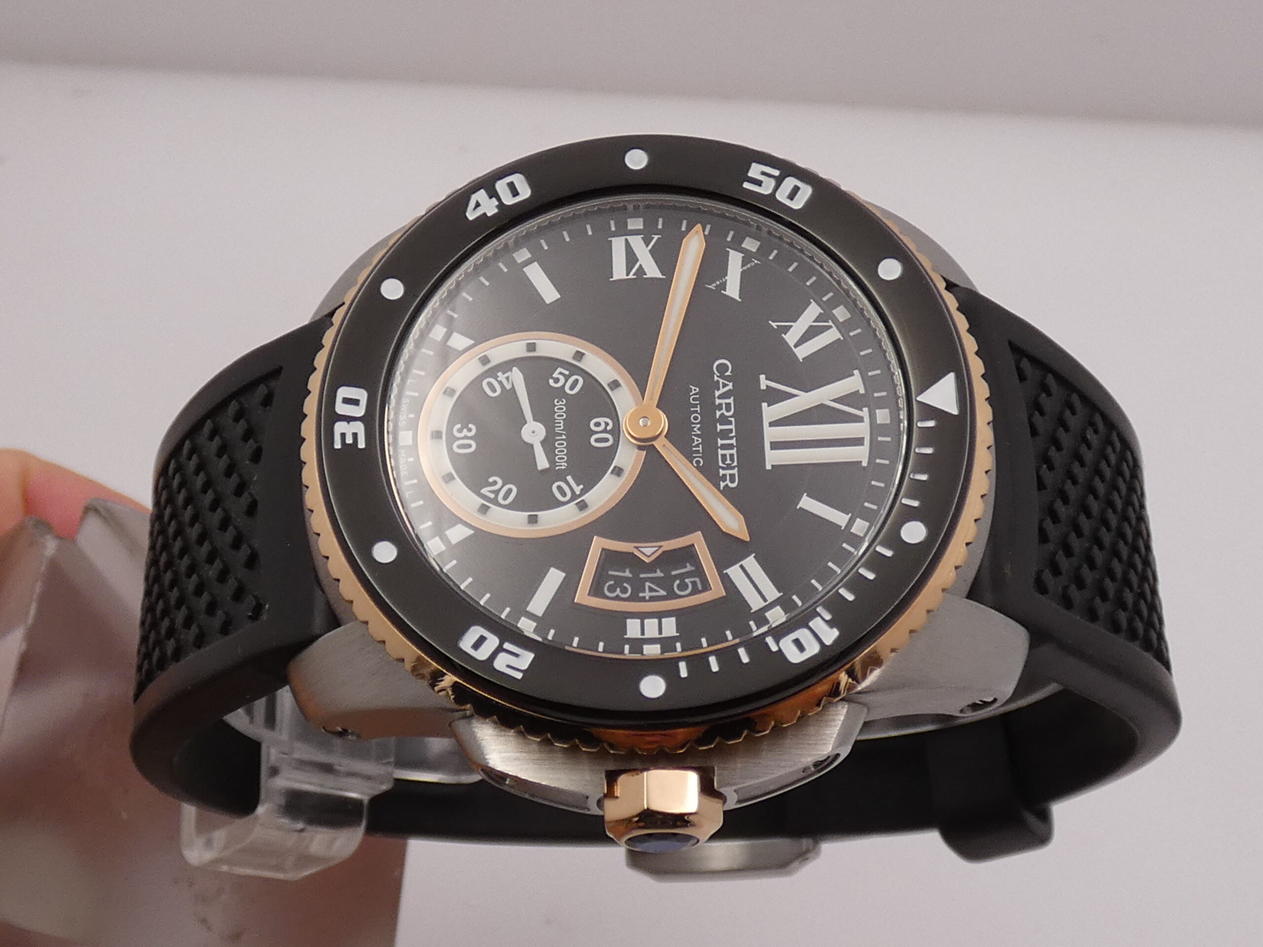 Cartier Calibre de Cartier Diver 3729 Ghiera Oro Rosa 18Kt WITH PAPERS Anno 2016 TOP CONDITION Ghiera Nera in Ceramica Automatico Acciaio - immagine 4